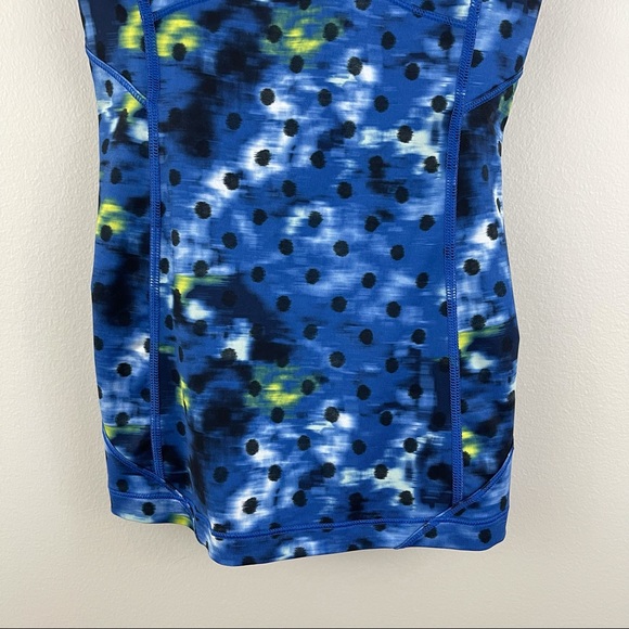 LULULEMON Kanto Catch Me Windy Blooms Saphire Blue Polka Dot Tank Top - Picture 5 of 10
